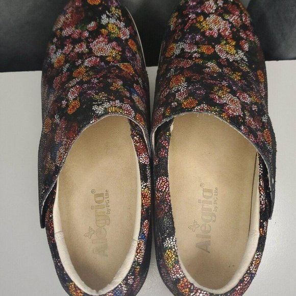 Alegria by PG Lite Women’s Slip On Shoes Sz 41 US 10 Floral Leather - Picture 7 of 9